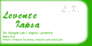levente kapsa business card